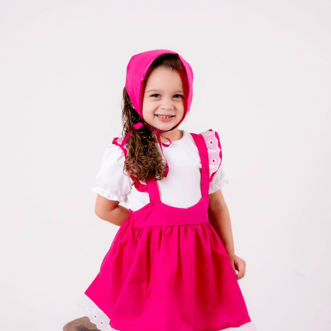 Fantasia Infantil Masha Pink com Lenço