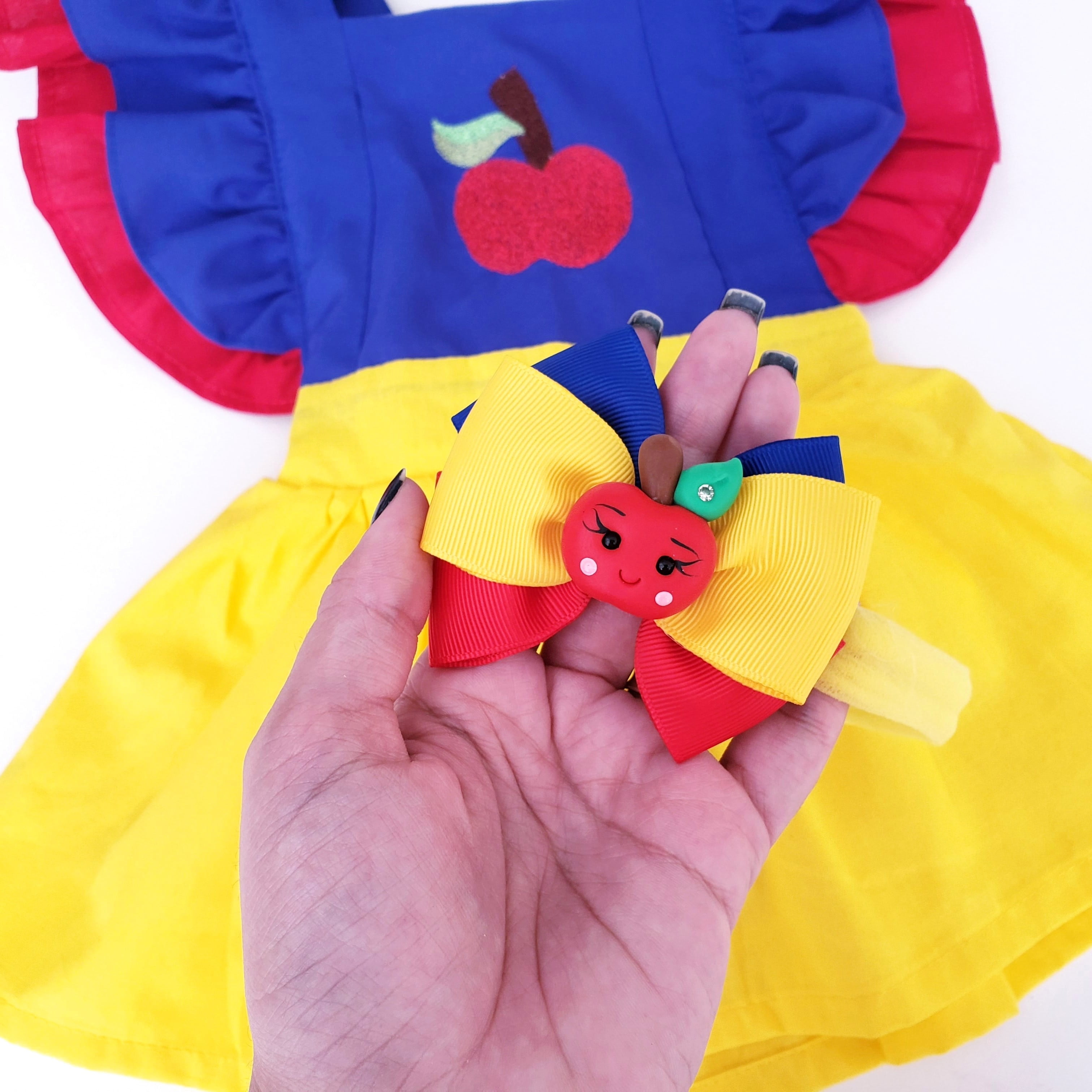 Fantasia Vestido Princesa Branca de Neve com Laço Bebê - SACOLA DO BEBÊ