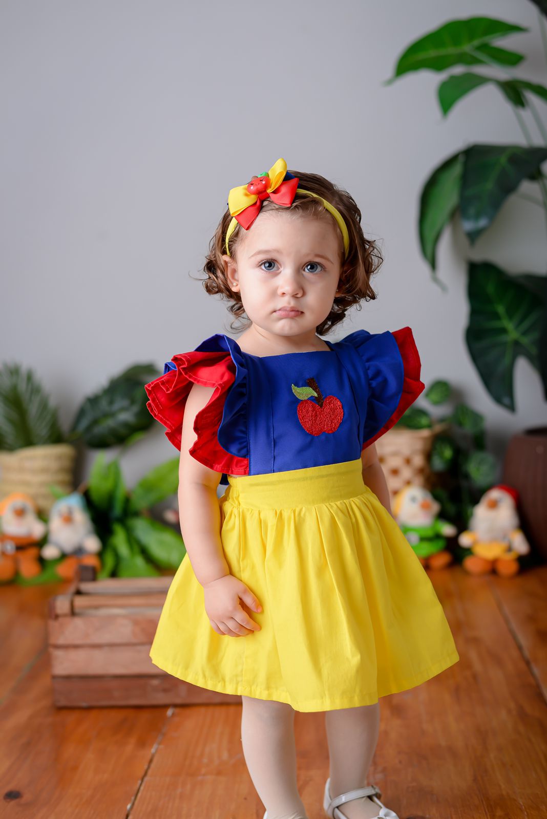 Fantasia Vestido Princesa Branca de Neve com Laço Bebê - SACOLA DO BEBÊ