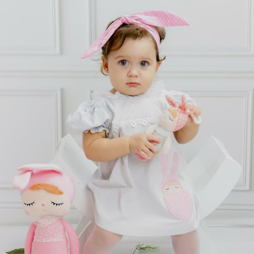 Vestido Trapézio Boneca Metoo Angela Verde e Rosa Fantasia Temático -  Pityticos Moda Infantil