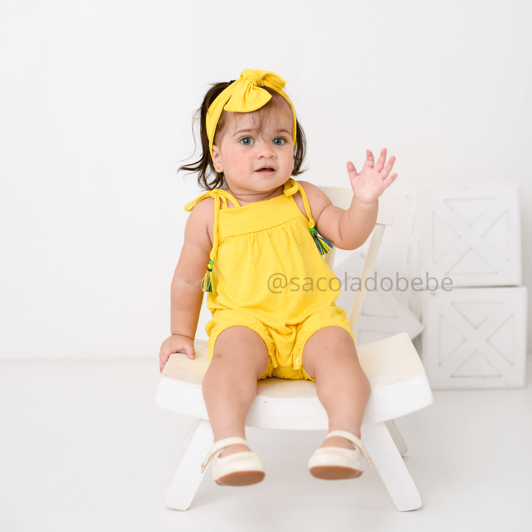 Roupa Copa Brasil Bebê Menina com Tiara - SACOLA DO BEBÊ