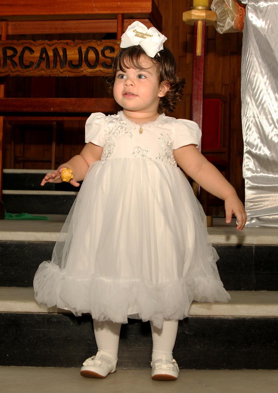 Vestido Branco Batizado Ano Novo Bebê Menina Luxo - SACOLA DO BEBÊ