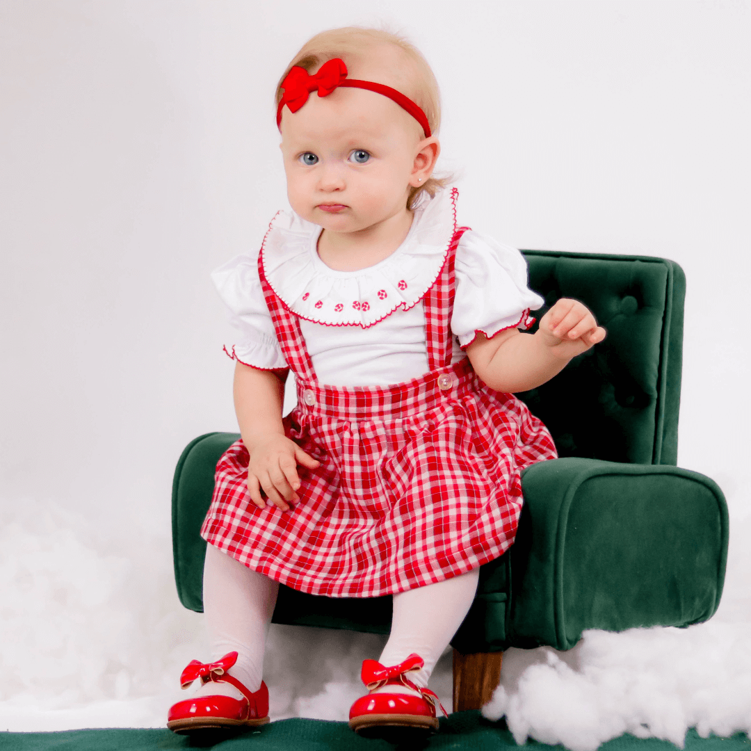 Vestido Xadrez Vermelho Coleção de Natal