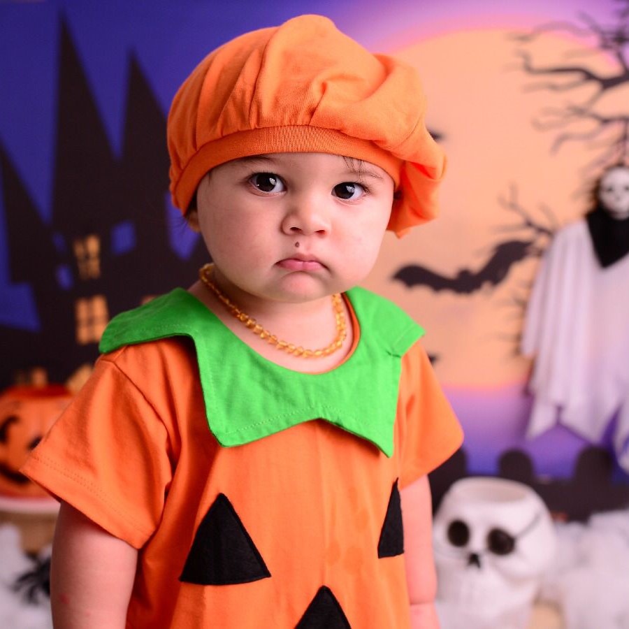 Fantasia Halloween Abóbora Bebê Menino com Touca - SACOLA DO BEBÊ