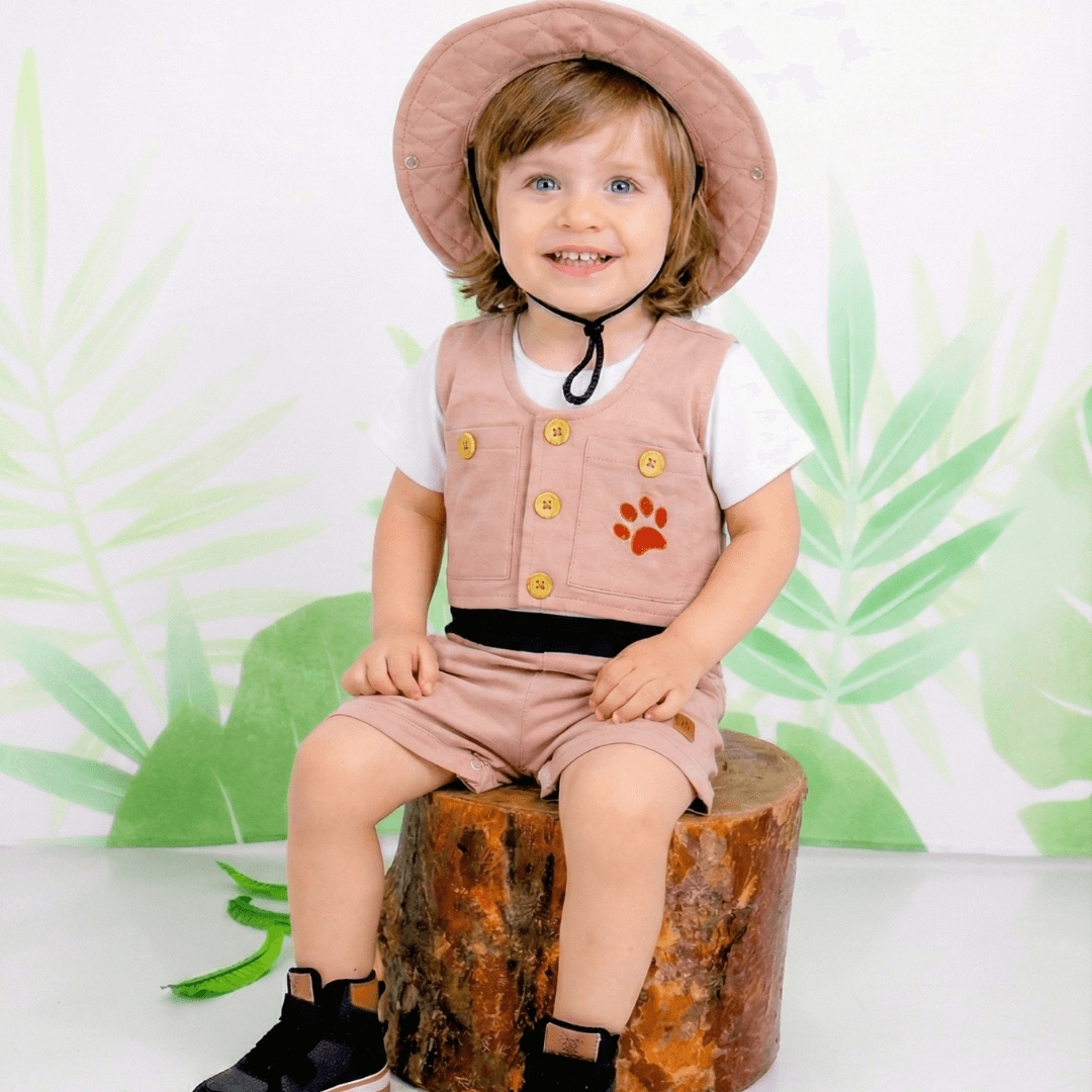 Fantasia Infantil Safari Menino Com Chapéu