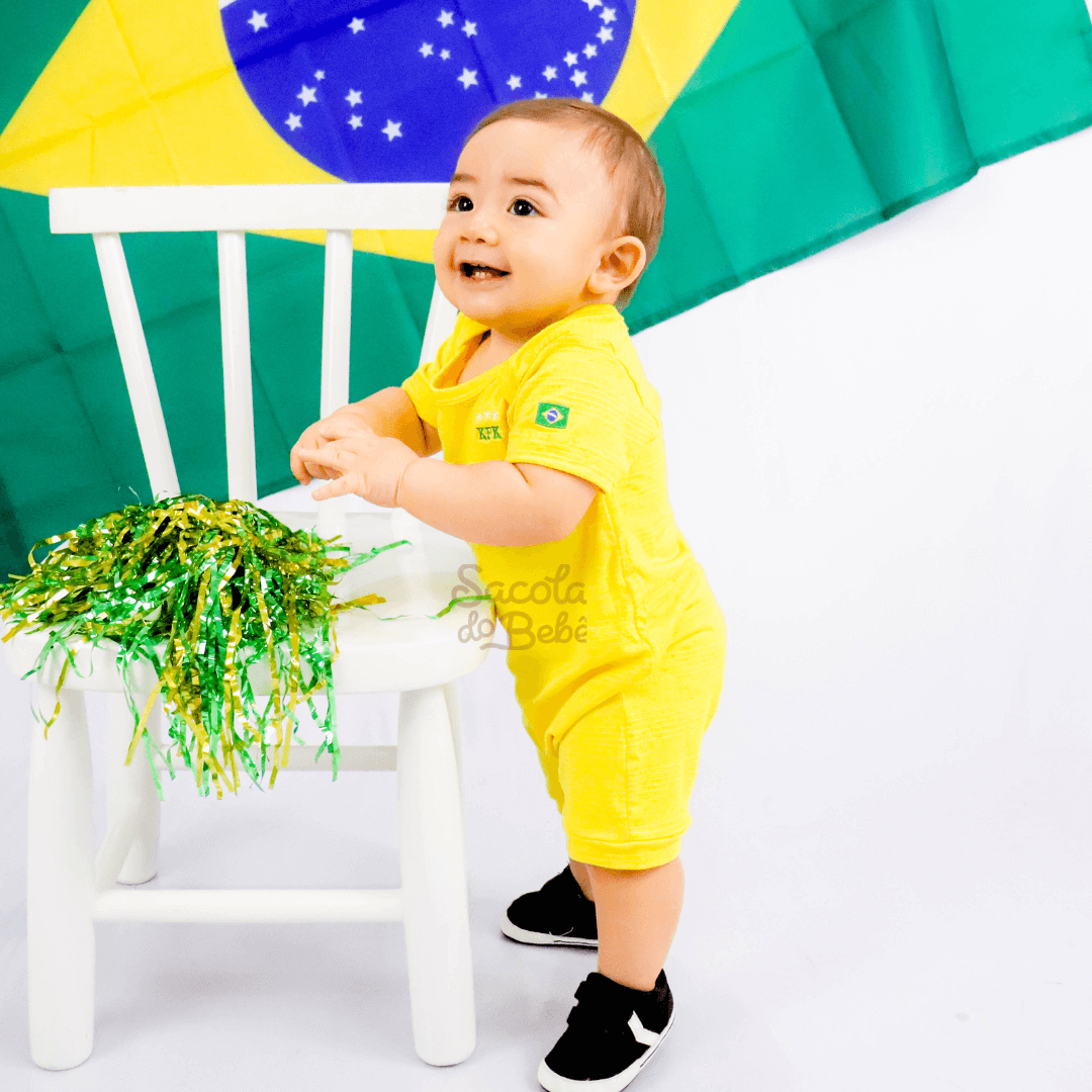 Roupa Copa Brasil Masculina Bebê - SACOLA DO BEBÊ