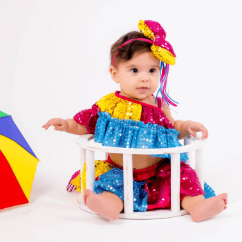 Fantasia Frevo Infantil Baby Carnaval Confortável 4 Meses a 6 Anos