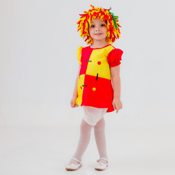 Fantasia Emília Infantil Menina – Boneca de Pano com Peruca