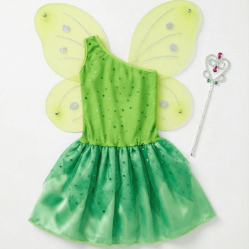 Fantasia Fada Verde Infantil com Asas – Carnaval e Festas