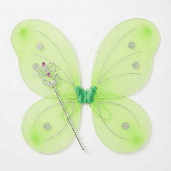 Fantasia Fada Verde Infantil com Asas – Carnaval e Festas