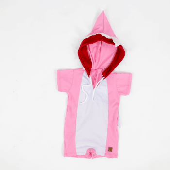 Fantasia Baby Shark Rosa Infantil Menina Algodão 6m a 4a