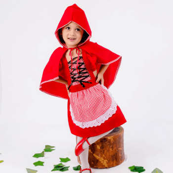Fantasia Infantil Vestido Chapeuzinho Vermelho com Capa