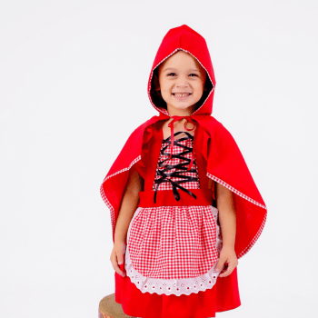 Fantasia Infantil Vestido Chapeuzinho Vermelho com Capa