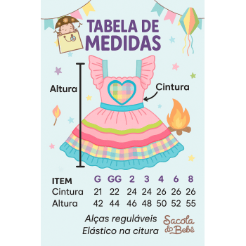 Vestido Junino Infantil Rosa Xadrez com Tiara – Fantasia Caipira Luxo para Festa Junina
