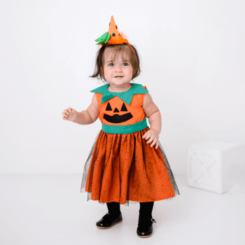 Fantasia Halloween Abóbora Bebê Menino com Touca - SACOLA DO BEBÊ