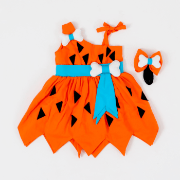 Fantasia Infantil Pedrita Flintstones Menina com Laço