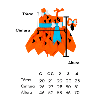 Fantasia Infantil Pedrita Flintstones Menina com Laço