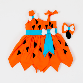 Fantasia Infantil Pré-Histórica Menina com Laço – Carnaval e Festas