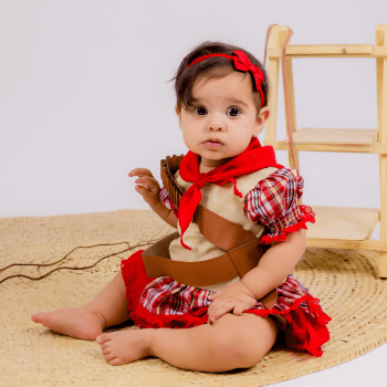 Vestido Festa Junina Cangaceira Maria Bonita Bebê