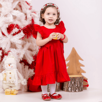 Vestido Xadrez Vermelho Coleção de Natal