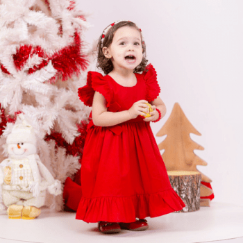 Vestido Festa Vermelho Natal Infantil