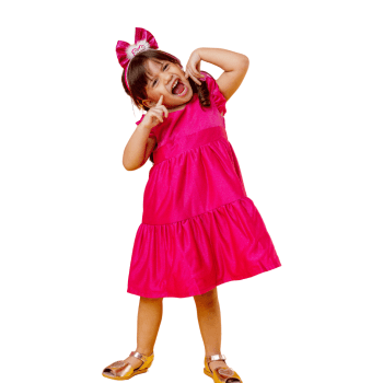 Vestido Infantil Pink com Tiara | Vestido Rosa para Festa e Aniversário | Sacola do Bebê
