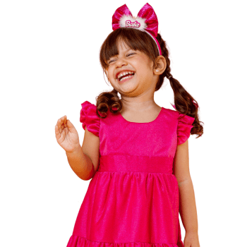 Vestido Infantil Pink com Tiara | Vestido Rosa para Festa e Aniversário | Sacola do Bebê