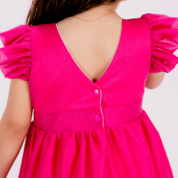 Vestido Infantil Pink com Tiara | Vestido Rosa para Festa e Aniversário | Sacola do Bebê