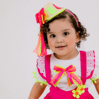 Vestido Junino Caipira Rosa Pink Infantil