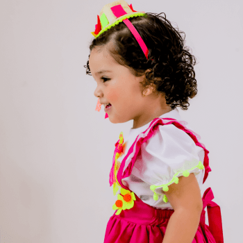 Vestido Junino Caipira Rosa Pink Infantil