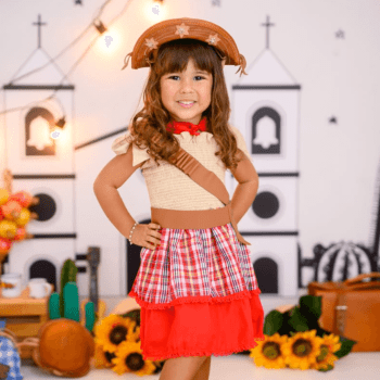 Vestido Junino Cangaceira Maria Bonita Infantil