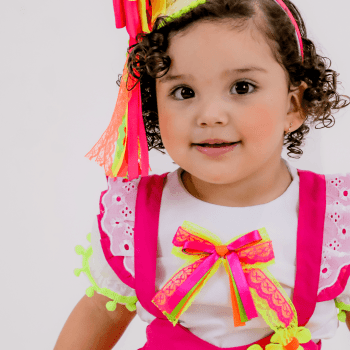 Vestido Junino Infantil Rosa Pink para Menina