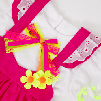 Vestido Junino Infantil Rosa Pink para Menina