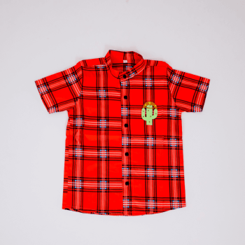 Camisa Xadrez Junina Infantil Vermelha com Chapéu