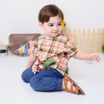 Roupa quadrilha best sale infantil menino