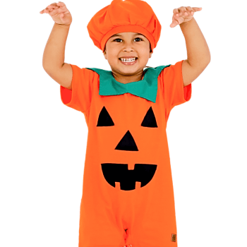 Fantasia Abóbora Infantil com Touca Menino 2 e 3 Anos