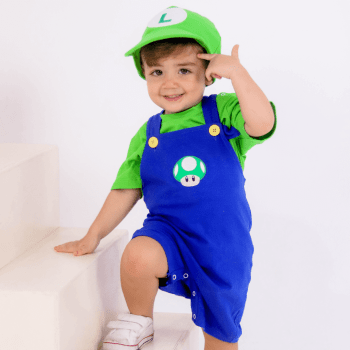 Fantasia Bebê Luigi com Chapéu Menino