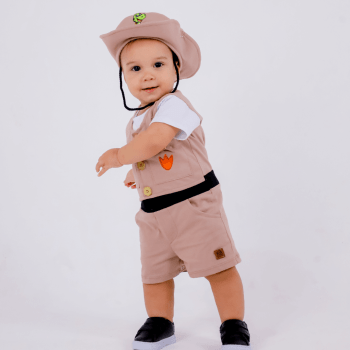 Fantasia Caçador Dinossauro Safari Infantil Luxo