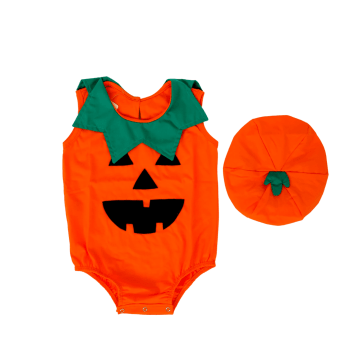 Fantasia Halloween Abóbora Bebê com Touca Menino Menina
