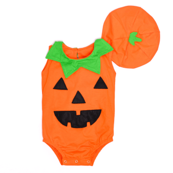 Fantasia Halloween Abóbora Bebê Menino com Touca