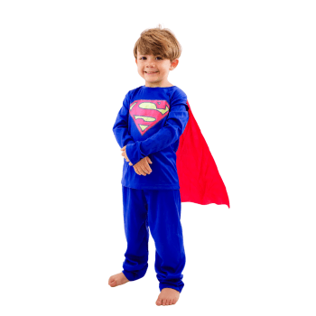 Fantasia Infantil Herói Clássico com Capa Vermelha – Tamanhos 2, 4 e 6 Fantasia Infantil Herói Clássico com Capa Vermelha – Tamanhos 2, 4 e 6