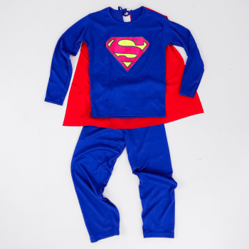 Fantasia Infantil Herói Clássico com Capa Vermelha – Tamanhos 2, 4 e 6