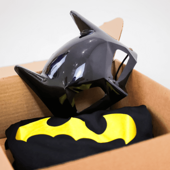 Fantasia Infantil Herói Morcego Preta com Capa – Tamanho 2 a 6 Anos