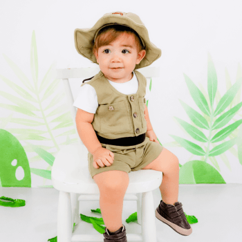 Fantasia Infantil Safari Menino Com Chapéu