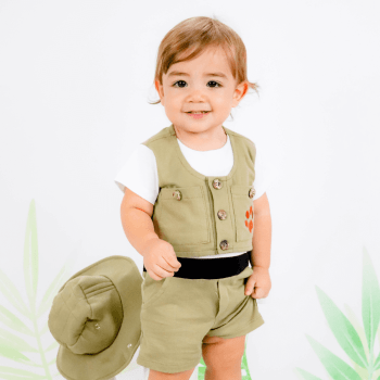 Fantasia Infantil Safari Menino Com Chapéu