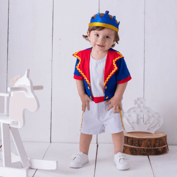 Fantasia Pequeno Príncipe Bebê com Coroa